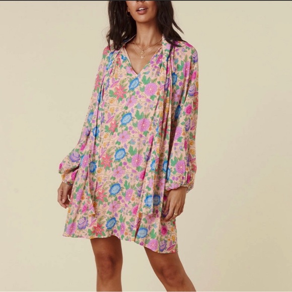 SOLD// Spell Mossy High Neck Mini Dress - Picture 4 of 15